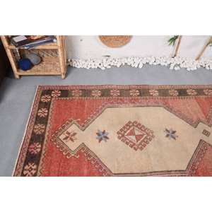 พรมตุรกีวินเทจคลาสสิกสีแดงสีเบจ4.2x13.8ft พื้นที่ขนาดใหญ่ขนแกะ kilim กับน้ำยางสนับสนุนรูปแบบการเย็บปะติดปะต่อกันสำหรับห้องโถงห้อง - Product Image 5