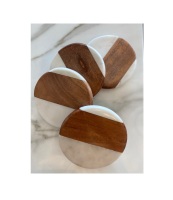Sous-verre en marbre blanc classique, fait main, léger, durable, écologique, personnalisable (couleur, logo, taille) pour la maison