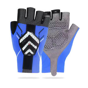Gants de vélo pour hommes à doigts courts en polyester et coton avec rembourrage en gel, design personnalisé, pour cyclisme sur route en extérieur, en cuir Salva, service OEM personnalisé - Product Image 2