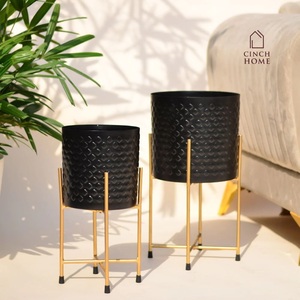 Jardinière de ferme en métal doré Jardinières modernes en métal Fournitures de jardin Jardinière en fer Petit et grand pot de fleur décoratif galvanisé - Product Image 3