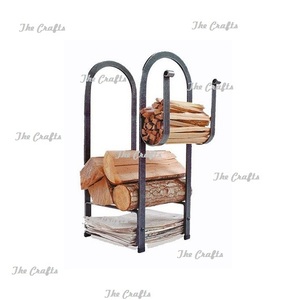 Estante de leña de hierro sólido de diseño moderno, estante de soporte de troncos para chimenea de jardín al aire libre de calidad superior - Product Image 3