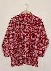 Conjunto de pijama de algodón hecho a mano indio para mujer, conjunto de ropa de salón con estampado de bloques de verano, pijama de boda para damas de honor, conjunto de pijama personalizado - Product Image 4