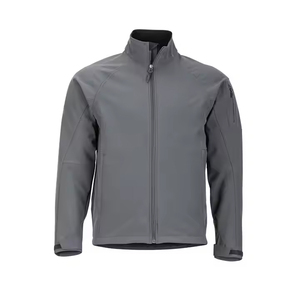 2025 nouveauté couleur gris uni vestes d'extérieur de haute qualité tissu respirant col montant coupe ajustée veste Softshell pour hommes - Product Image 1