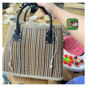 BOLSO DE PASTO MARINO TEJIDO A MANO, BOLSO NATURAL PARA PLAYA, PICNIC, COMPRAS Y ATUENDOS CASUALES PARA MUJER - Product Image 5