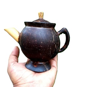 Natural Coconut Shell Tea Pot Handmade Organic <b>Kettle</b> Sustainable Kitchen Decor Unique Eco Gift Item made in Bangladesh - Product Image 3