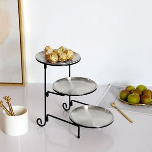 แท่นวางเค้กสามชั้นแบบใหม่ล่าสุดสำหรับแสดงคัพเค้กขนมหวานสำหรับงานแต่งงานที่บ้านโรงแรมร้านอาหารงานเลี้ยงวันเกิดของตกแต่งงานอีเว้นท์ - Product Image 3