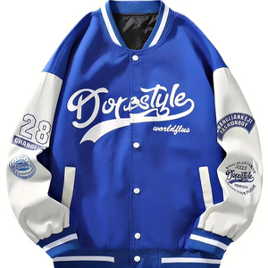 Chaqueta polar con letras de béisbol para jóvenes adultos hecha a medida de la mejor calidad, chaqueta de decoración con bordado de tela de lona para hombres - Product Image 1