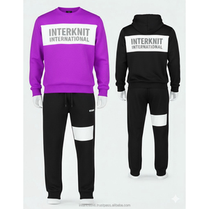 Conjunto Deportivo para Hombre de 2 Piezas, Sudadera con Capucha Gris Jaspeado, Pantalones Jogger de Felpa, Ropa Deportiva Informal para Entrenamiento, Lavado Ácido, Color Sólido - Product Image 6
