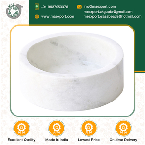 Indian White Marble Bowl with Carved Design Decorative Serving Fruit Snack Bowl for Home & <b>Kitchen</b> at Bulk Wholesale Price - Product Image 2
