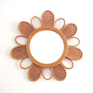 Espejo de pared de ratán hecho a mano de estilo de lujo moderno, espejo decorativo Floral Vintage para sala de estar, hogar, Hotel, Oficina - Product Image 3