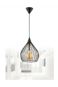 Lampadario nero rustico collezione MHK-metallo nero lampadario industriale