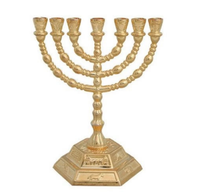 Ménorah en laiton antique branches multiples Hanukkah bougeoir en métal Vintage or Judaica bougeoirs décoratifs pour la maison