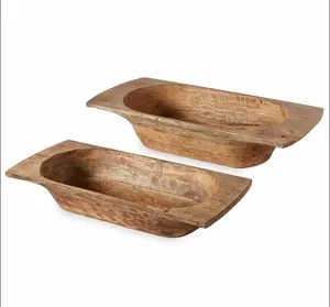 Most Selling Wooden <b>Dough</b> <b>Bowls</b> Wholesale Farmhouse Brown Rustic Wooden <b>Dough</b> <b>Bowls</b> for Candle From India - Product Image 5