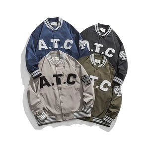 OEM tendencia personalizada mangas de cuero Chenille bordado parcheado chaquetas Vintage Streetwear chaquetas de béisbol todos los colores - Product Image 6