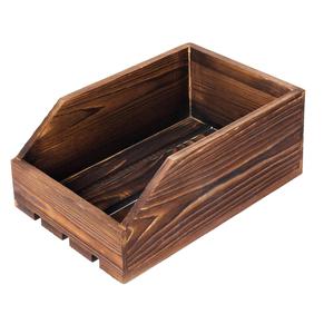 Rustic Brown Wood Paper Nesting Tray Stackable Document Storage <b>Crate</b> File Organizer Tabletop Wooden <b>Box</b> Basket Letter Holder - Product Image 1