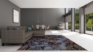 Alfombra de lana rectangular moderna personalizada anudada a mano con patrón de diseñador para decoración del hogar - Product Image 4