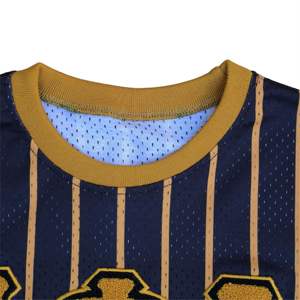 Maillot de baseball à fines rayures-T-shirt en maille Tuk noir 11/1 | Lettres de broderie en chenille | Vêtements de fraternité et de sororité - Product Image 6