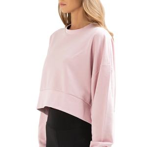 Sudadera corta para mujer de alta calidad Sudadera con capucha recortada elegante con patrón sólido para gimnasio y ropa informal - Product Image 3
