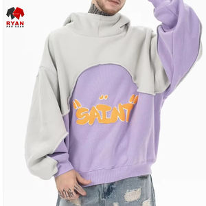 Pull à capuche décontracté en molleton uni pour hommes avec poche en polyester et coton mélangé respirant coupe régulière pour l'hiver au quotidien - Product Image 4