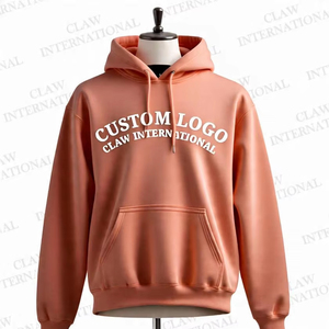 Jersey con capucha de patrón sólido informal para hombre 100% algodón poliéster polar logotipo personalizado bordado sudadera de invierno pulóver - Product Image 1