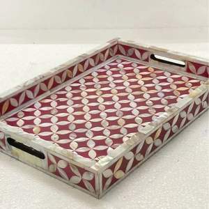 Nueva llegada Louis Bone Inlay Floral Pattern Bone Inlay Bandeja para servir para mesa de centro Encimera del fabricante indio SCI - Product Image 4