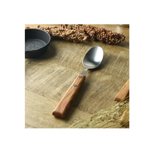 Cuillère à fourchette en acier inoxydable avec manche en bois Cuillère à crème glacée à dessert et café doré Eid Mubarak Party ware - Product Image 2