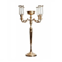 Candélabre en métal argenté à 5 bras, fait main, design moderne, haute qualité, porte-bougie de table de mariage, centre de table décoratif
