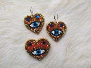 Pendientes de cuentas bohemias con flecos en cascada Andy de diseño turquesa, regalo de joyería único - Product Image 4