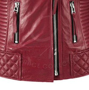 แจ็กเก็ตหนังแกะแฟนซีสำหรับผู้หญิงไซส์ XL แจ็กเก็ตตกแต่งมีซิปมีกระเป๋าผ้าขนแกะปักลวดลายตามสั่งสำหรับฤดูหนาว - Product Image 6