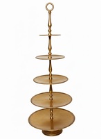 Support à gâteau artificiel en métal doré à 5 niveaux, style moderne et luxueux, décoration de table de dessert pour mariage, tour de présentation de cupcakes, montage facile, personnalisable
