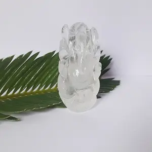 Natural Crystal Quartz Handmade Carved Ganesh Crystal Idol sculpture for sale wholesale crystal carved items