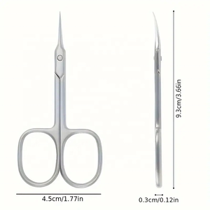 Herramientas profesionales de manicura de acero inoxidable, tijeras rectas y curvas para la eliminación de piel muerta, herramienta de belleza para cortar cutículas de uñas - Product Image 1