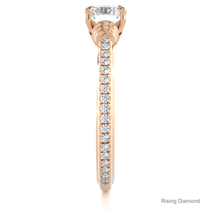 Anillo de compromiso de diamante cultivado en laboratorio de corte redondo de 1,04 quilates, anillo de regalo de aniversario de oro rosa para su Joyería de diamantes CVD - Product Image 3