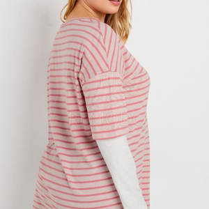 Camiseta de doble capa Camiseta ligera de doble capa para mujer Camisetas de doble capa de color personalizado para mujer - Product Image 3