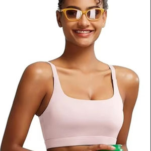 Soutien-gorge de sport pour femme sans bretelles à maintien élevé personnalisé avec logo frontal, tissu respirant en spandex/nylon pour le fitness et le yoga - Product Image 3