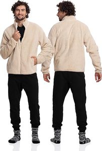 Recién llegado, chaqueta de lana de Sherpa de invierno Unisex, cuello levantado, ropa de calle holgada informal, cierre de cremallera, Material de piel sintética, estampado de hojaldre - Product Image 6