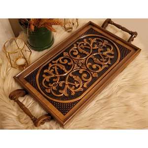Mid Century Style Wooden Serving <b>Tray</b> With Handles Lightweight Easy Portable Breakfast <b>Trays</b> Hot Selling Ottoman <b>Tray</b> From India - Product Image 6