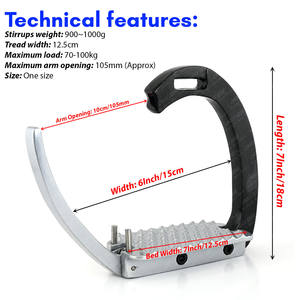 Equipo ecuestre profesional Estribos DE SEGURIDAD Diseño de bloqueo de pie Mecanismo lateral separable Uso de salto y resistencia Ligero - Product Image 3