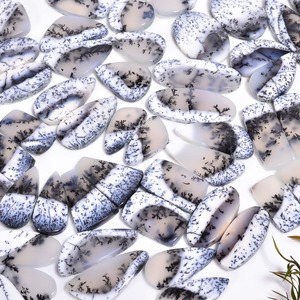 Paire d'opale dendritique naturelle Cabochon de pierres précieuses fournisseur Inde prix de gros paire de pierres précieuses naturelles de haute qualité fabrication de bijoux - Product Image 4