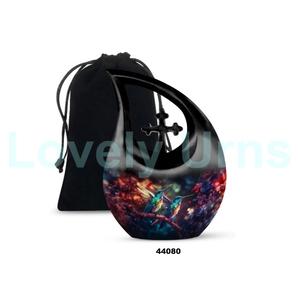 Urna de cremación cruzada de colibrí para cenizas humanas, urna decorativa de lágrima con bolsa de terciopelo gratis - Product Image 5