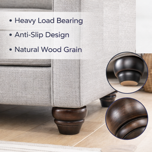 Solid Wood Round Turned Heavy Duty Sofa <b>Legs</b> with Easy Installation Traditional Design <b>for</b> Sofa Chair <b>Bed</b> & Cabinet Furniture - Product Image 2