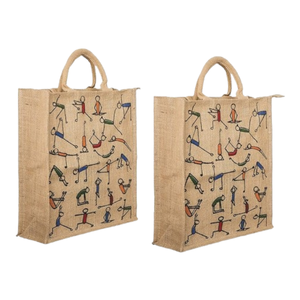 High quality Jute shopping grocery Gift Bags Customize Style Fabric Pattern Pcs Color Small Raw Origin India - Product Image 6
