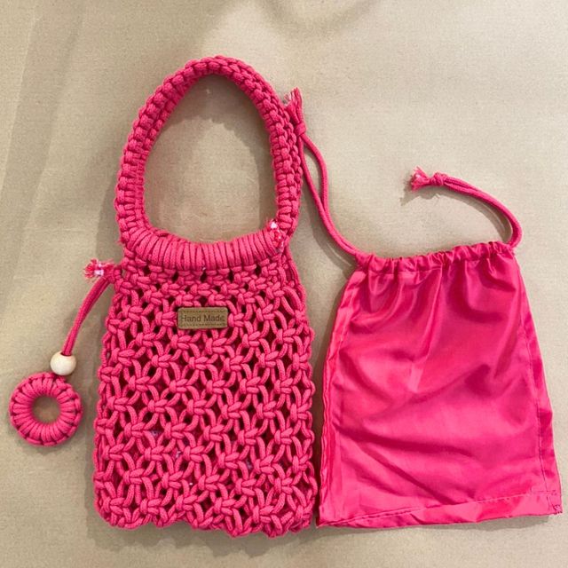 Custom Handmade Macrame Women's Hollow Out Handbags Multi-Color Summer Beach Nylon Lining Fashion Bags