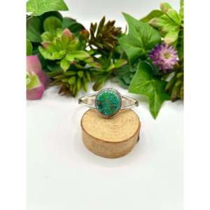 Navajo-Made Kingman Turquoise & Sterling <b>Silver</b> <b>Cuff</b> <b>Bracelet</b> Highgrade Cultural Collectible Jewelry - Product Image 1