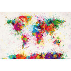Póster Decorativo con Diseño de Mapa del Mundo de Michael Tompsett, Elegante Mapa Mundial en Papel para Decoración de Pared - Product Image 1