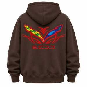 เสื้อฮู้ดโอเวอร์ไซส์สีน้ำตาลสำหรับทุกเพศ  แบบสวมใส่สบายสำหรับฤดูหนาว มีกระเป๋าหน้าปักลาย สไตล์ลำลองแนวสตรีทแวร์ - Product Image 2