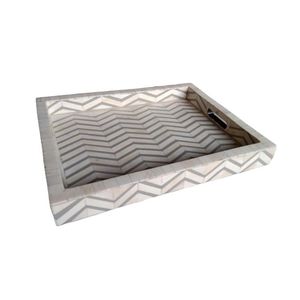 ถาดเสิร์ฟอาหารเรซิ่นฝังกระดูกทำด้วยมือถาดเสิร์ฟลายดอกไม้สไตล์โบราณสำหรับตกแต่งโต๊ะกาแฟหรือเคาน์เตอร์ - Product Image 6