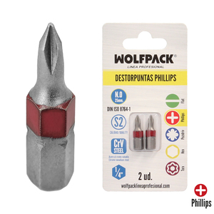 Destorpuntas Phillips N. 0 (2 Pezzi) Acciaio S2 al Cromo Vanadio - Product Image 1