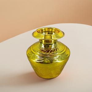 Artículos de Pooja, Kalash Lota de latón para bodas y Diwali, artículos de latón indios hechos a mano - Product Image 2