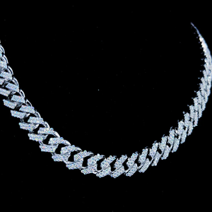 VVS Diamond 925 Sterling <b>Silver</b> Iced Out <b>Cuban</b> Link <b>Chain</b> Hip Hop Jewelry Gift - Product Image 1